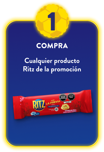 Paso 1: Compra cualquier producto Ritz de la promoción